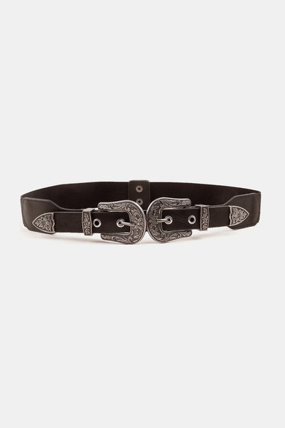 Sleek pu leather belt with alloy buckle 