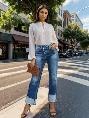 Slim fit jeans with pockets - Love Salve 