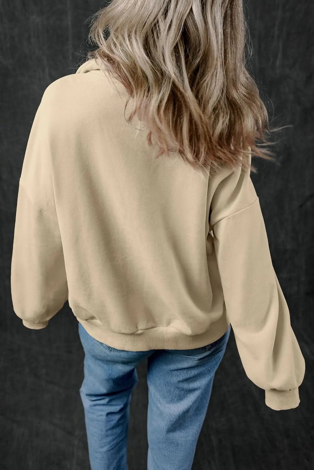 Smoke Gray Zip-up Stand Neck Kangaroo Pocket Sweatshirt - Love Salve 