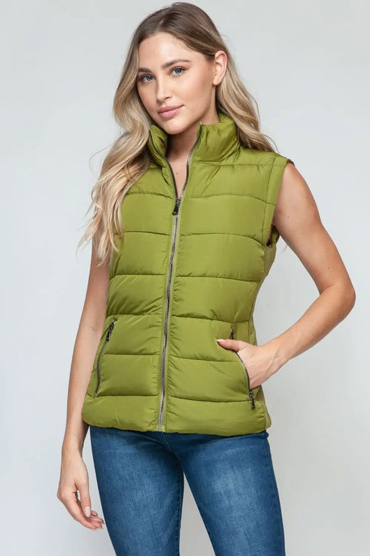 Snobbish cozy zip-up turtleneck vest - Love Salve 