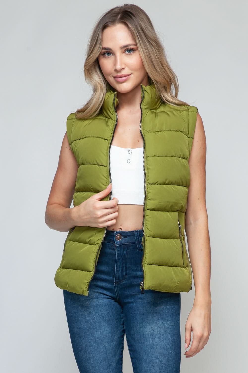 Snobbish cozy zip-up turtleneck vest - Love Salve 
