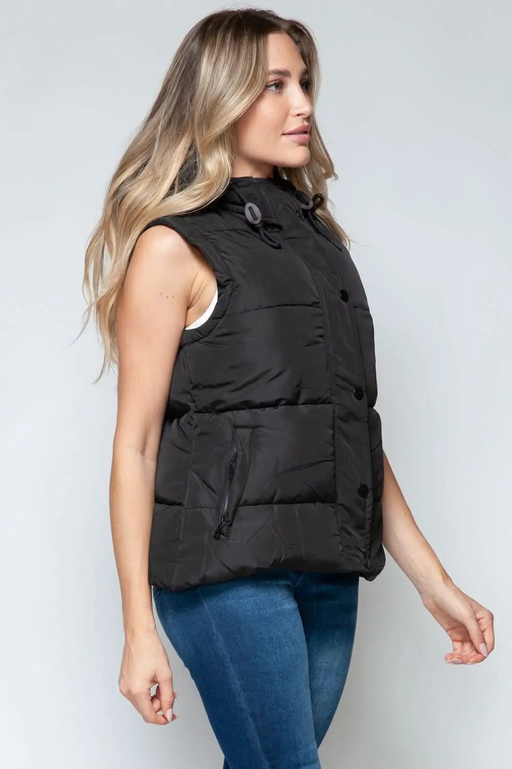 Snobbish hooded vest with zip closure - Love Salve 