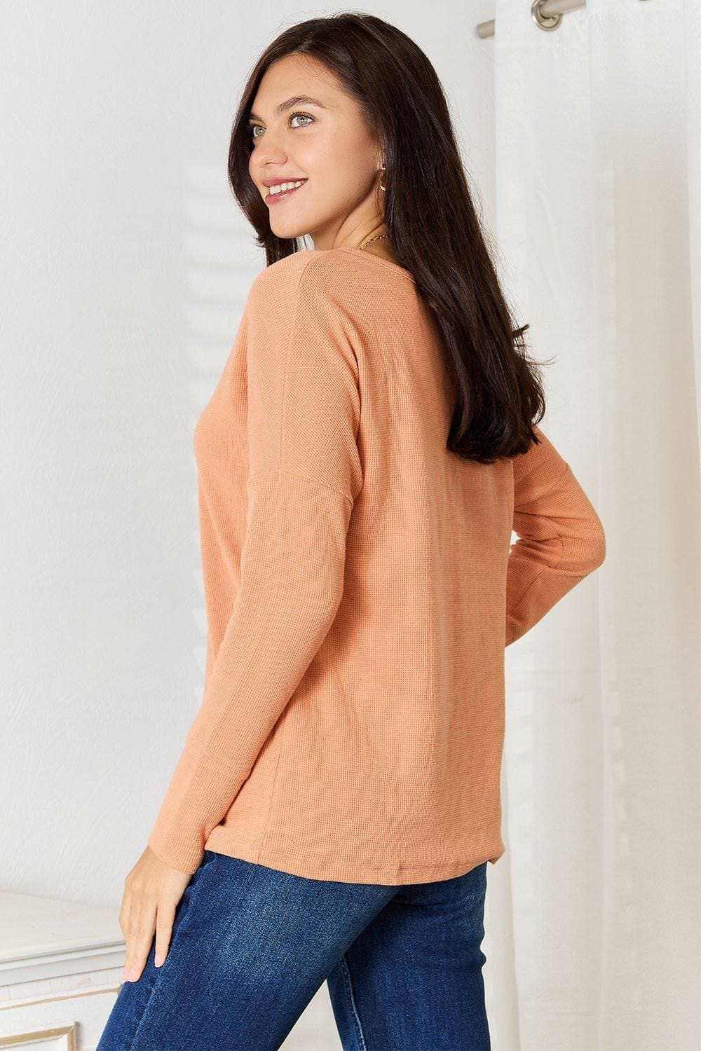 Sophisticated Comfort Half Button Blouse - Love Salve 