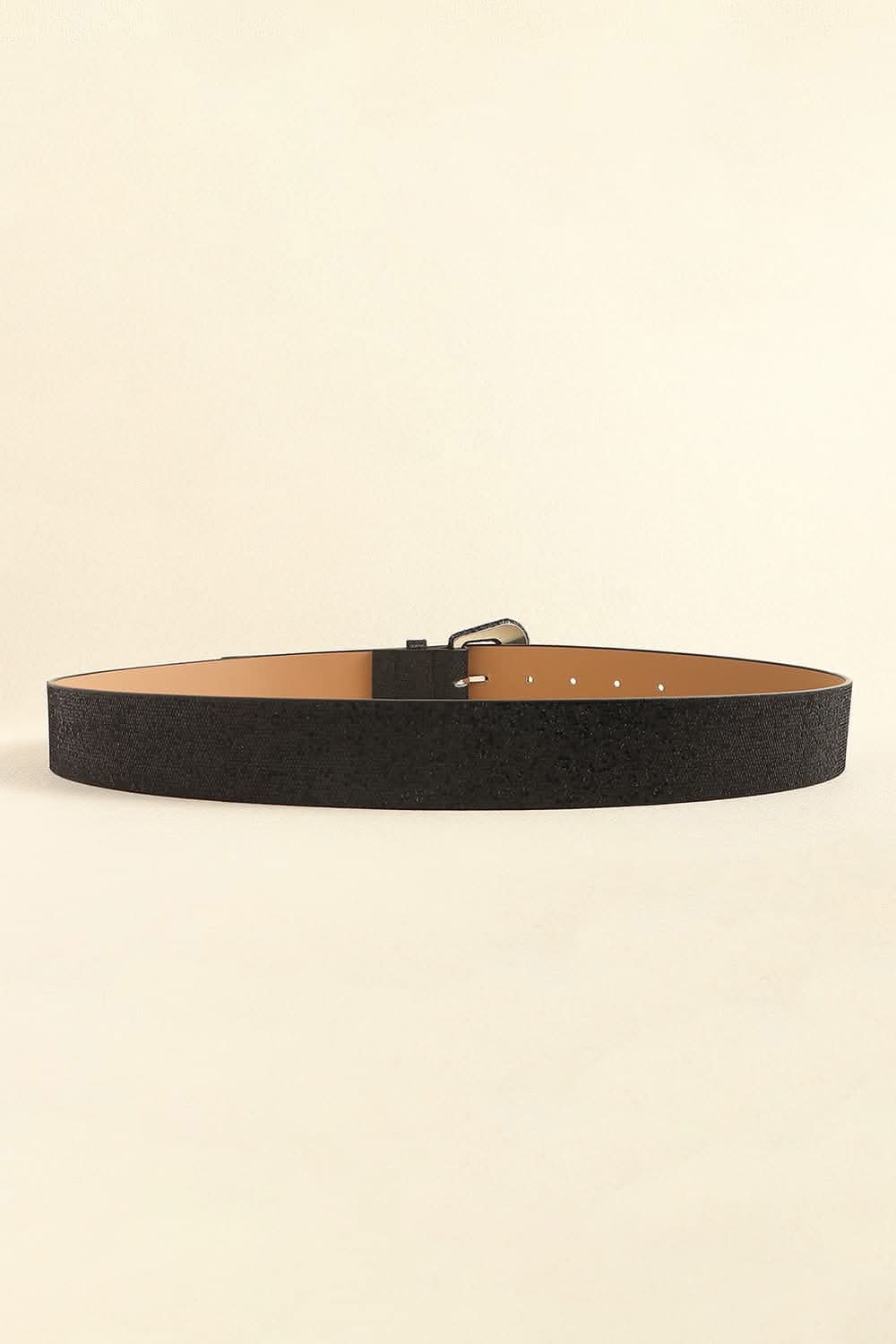 Sparkling glitter PU leather belt 