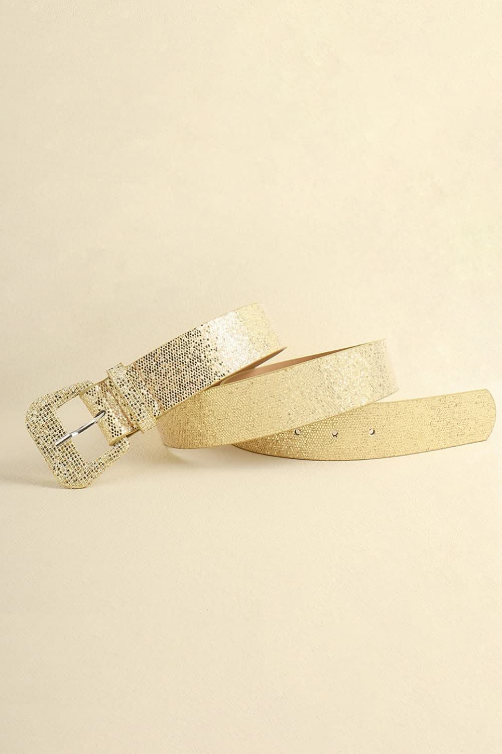 Sparkling glitter PU leather belt 