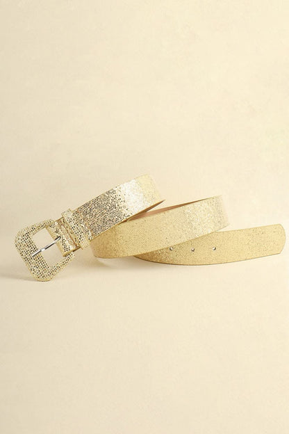 Sparkling glitter PU leather belt 