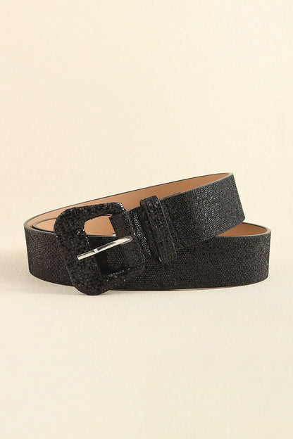 Sparkling glitter PU leather belt 