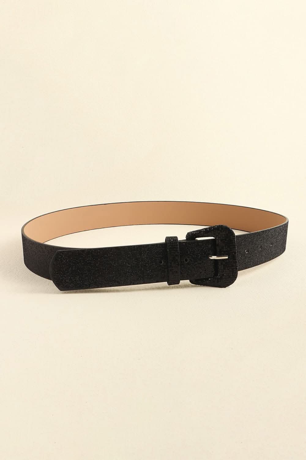 Sparkling glitter PU leather belt 
