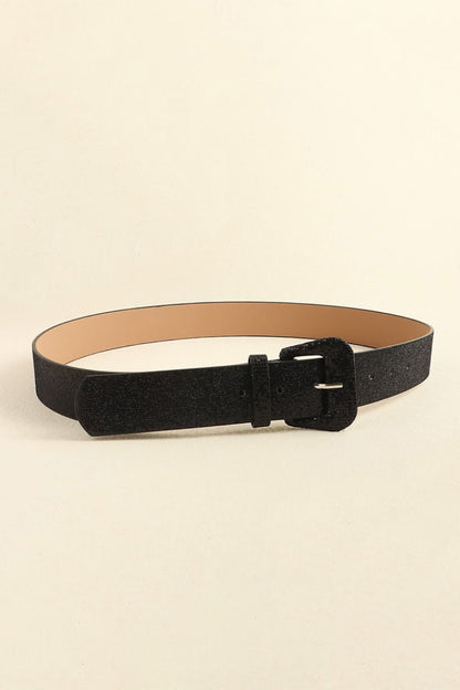 Sparkling glitter PU leather belt 