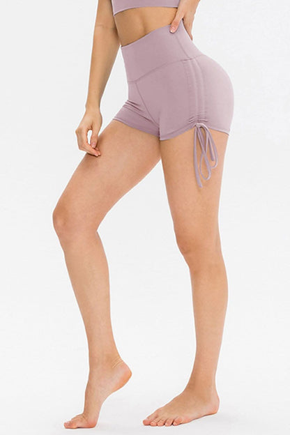 Sporty drawstring shorts - breathable nylon blend 