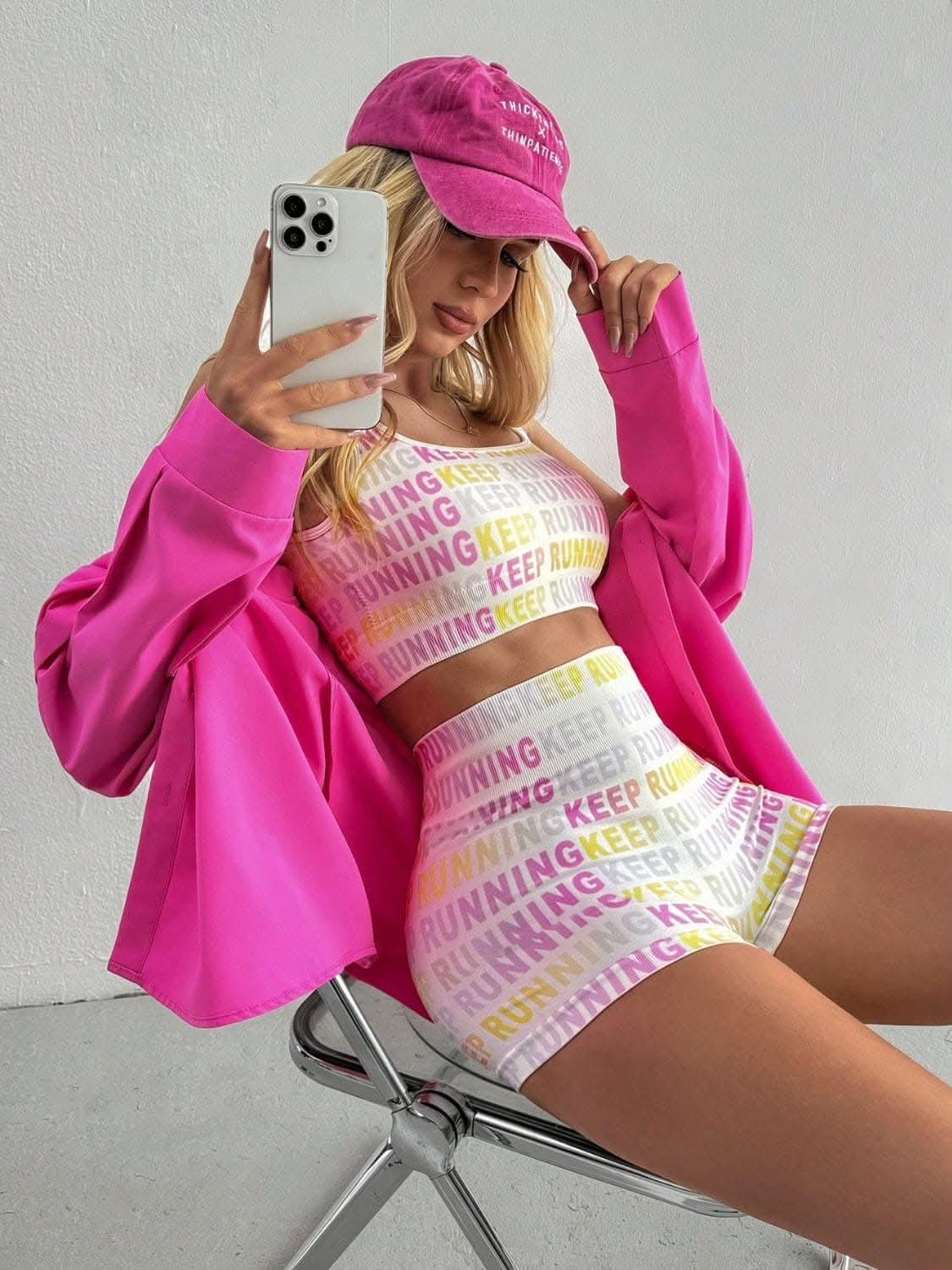 Sporty two-piece set with letter print 