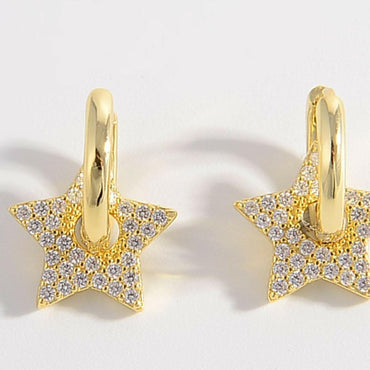 Sterling silver star zircon studs - Love Salve 