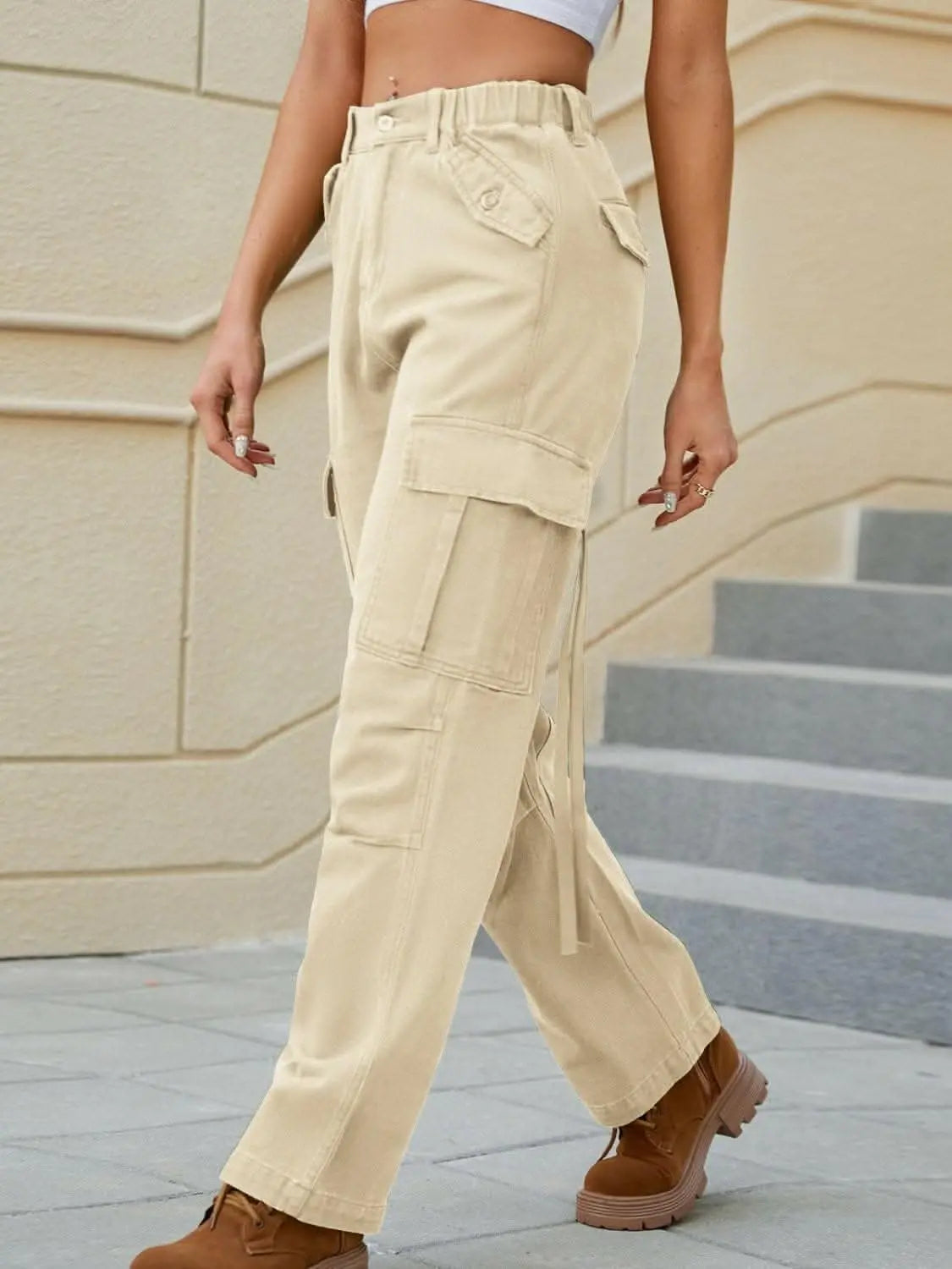 Straight leg jeans with pockets - Love Salve 