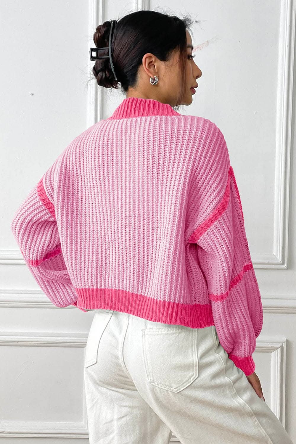 Stylish Long Sleeve Open Front Cardigan 