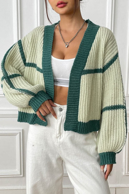 Stylish Long Sleeve Open Front Cardigan 