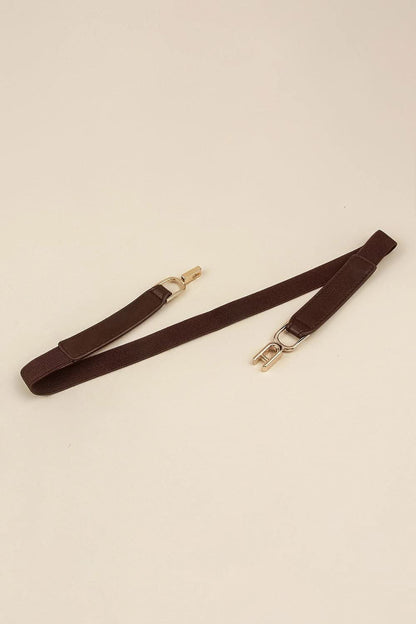 Stylish PU elastic belt with alloy buckle 
