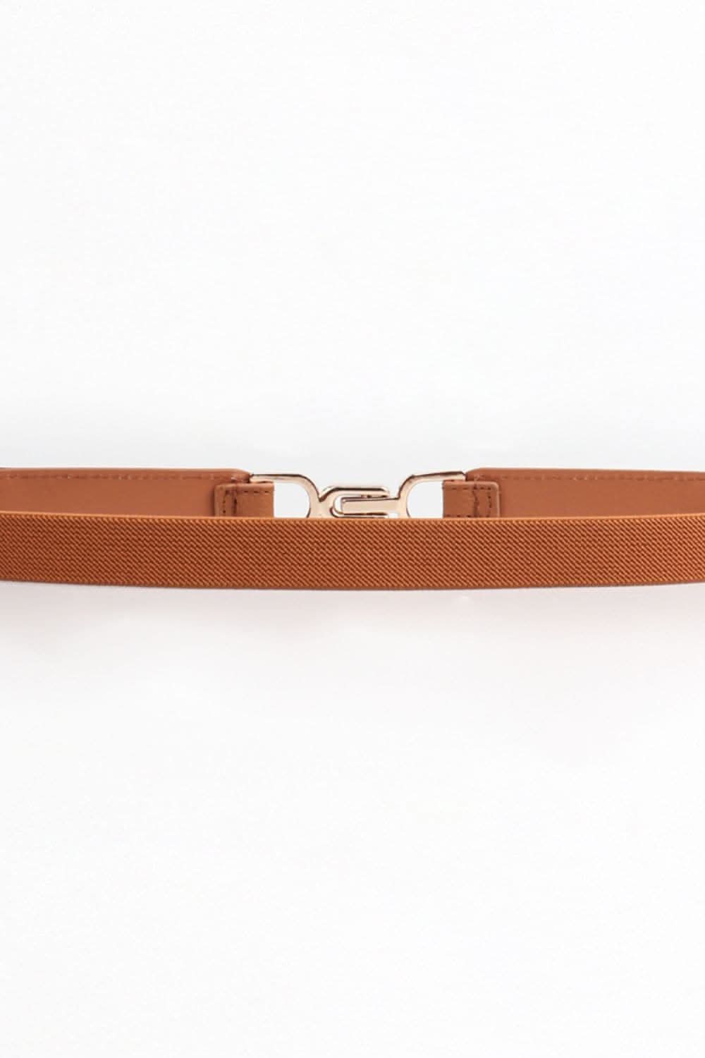 Stylish PU elastic belt with alloy buckle 