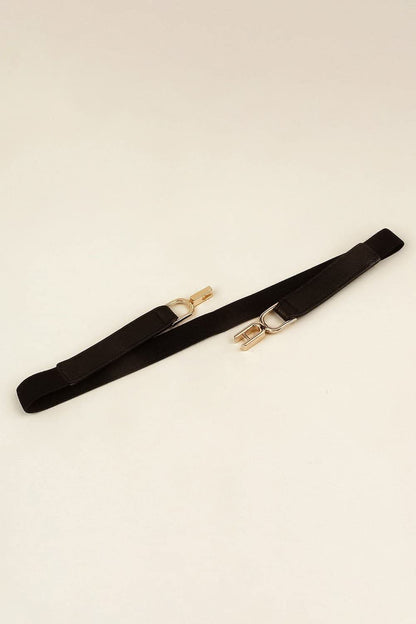 Stylish PU elastic belt with alloy buckle 