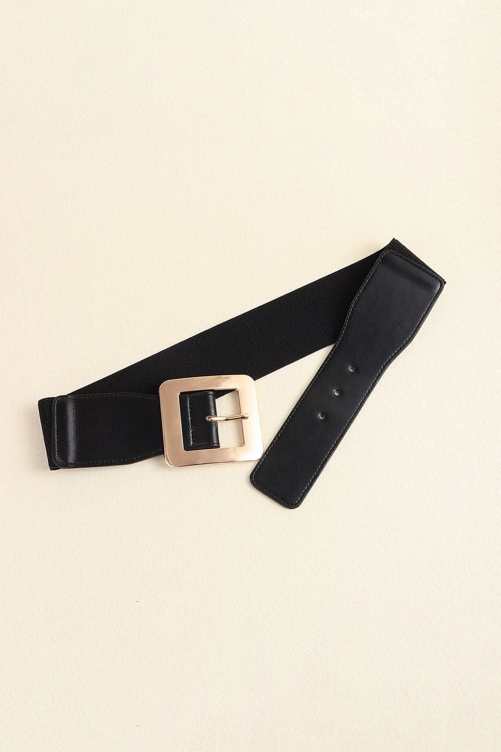 Stylish PU leather belt with metal buckle 