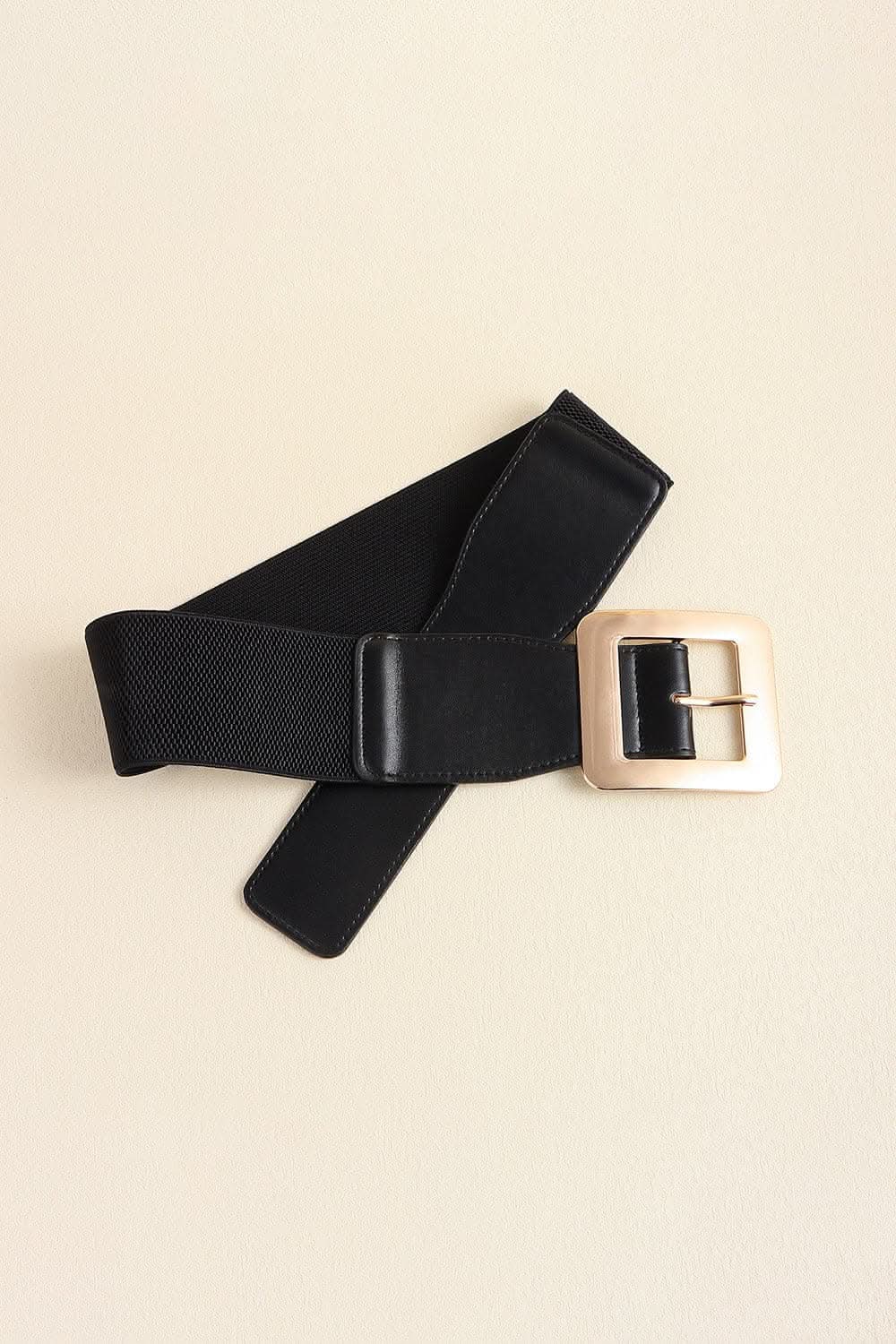 Stylish PU leather belt with metal buckle 