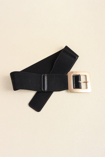 Stylish PU leather belt with metal buckle 