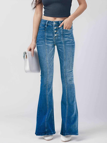 Stylish bootcut jeans with pockets - Love Salve 
