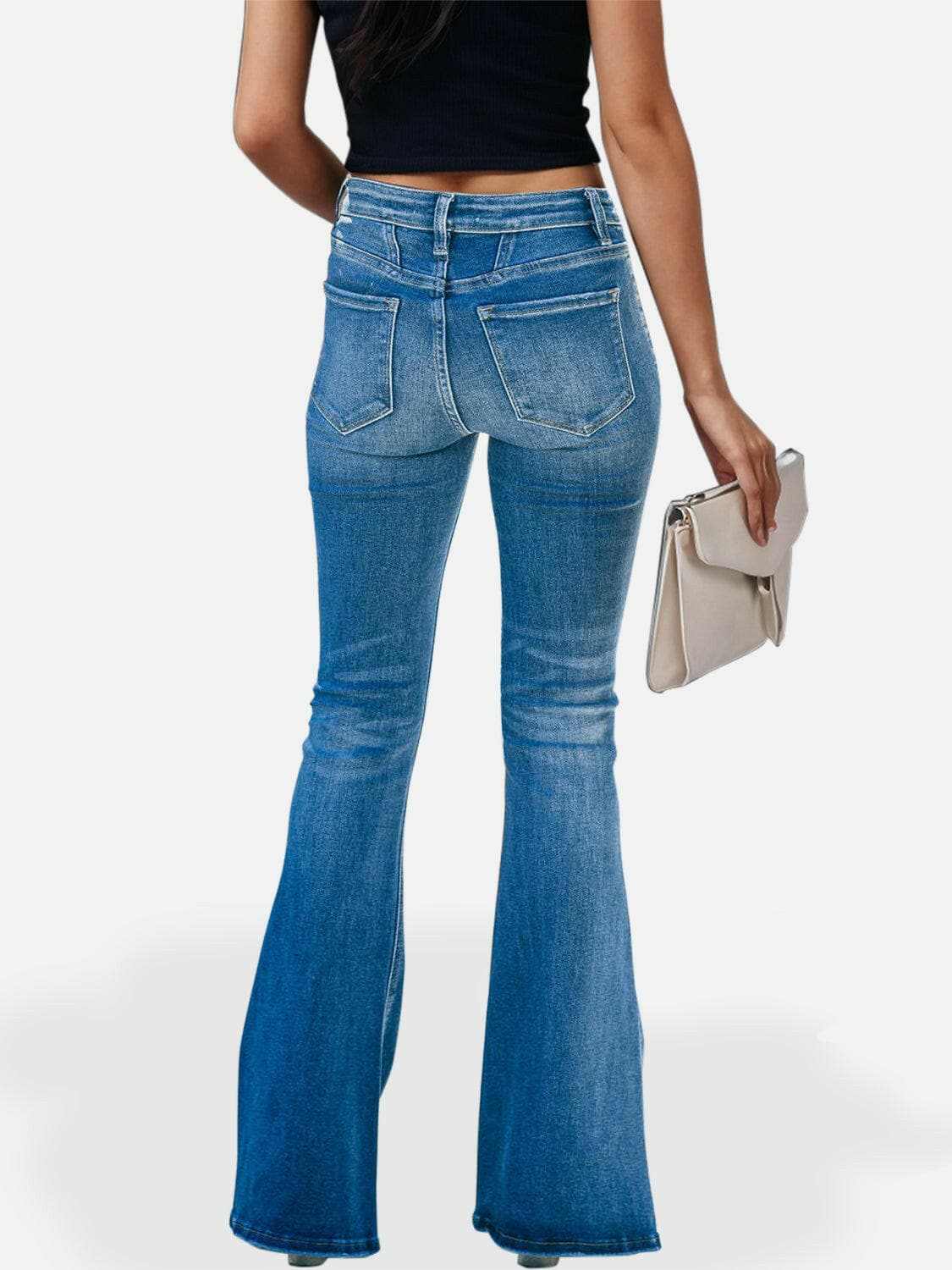 Stylish bootcut jeans with pockets - Love Salve 