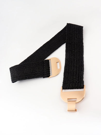 Stylish elastic waist belt with alloy buckle 