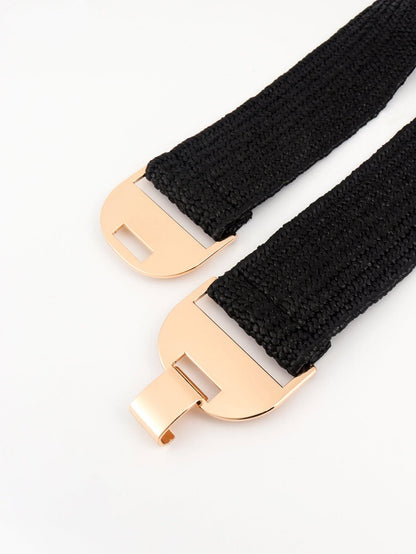 Stylish elastic waist belt with alloy buckle 