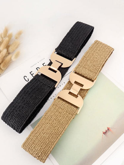 Stylish elastic waist belt with alloy buckle 