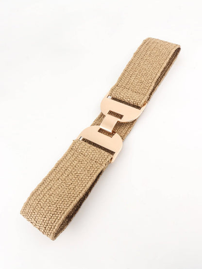 Stylish elastic waist belt with alloy buckle 