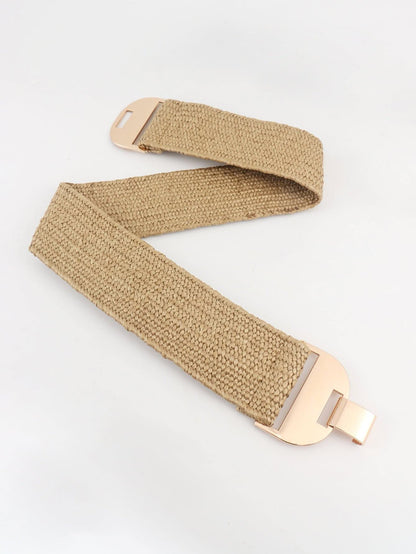 Stylish elastic waist belt with alloy buckle 