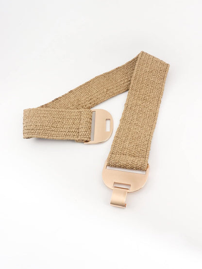 Stylish elastic waist belt with alloy buckle 