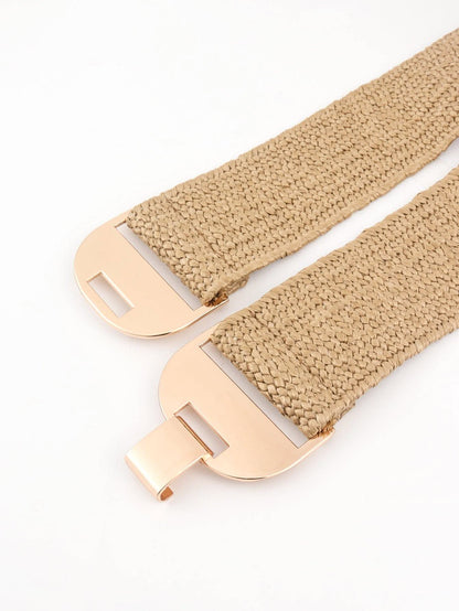Stylish elastic waist belt with alloy buckle 
