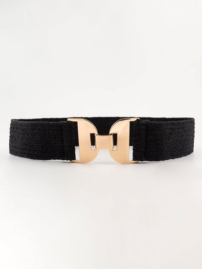 Stylish elastic waist belt with alloy buckle 