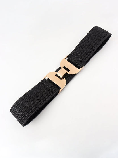 Stylish elastic waist belt with alloy buckle 