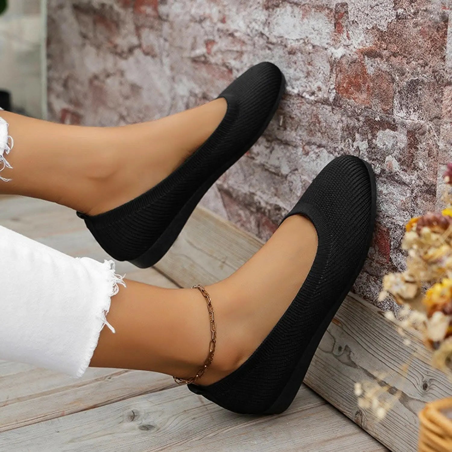 Stylish knitted ballet flats - Love Salve 