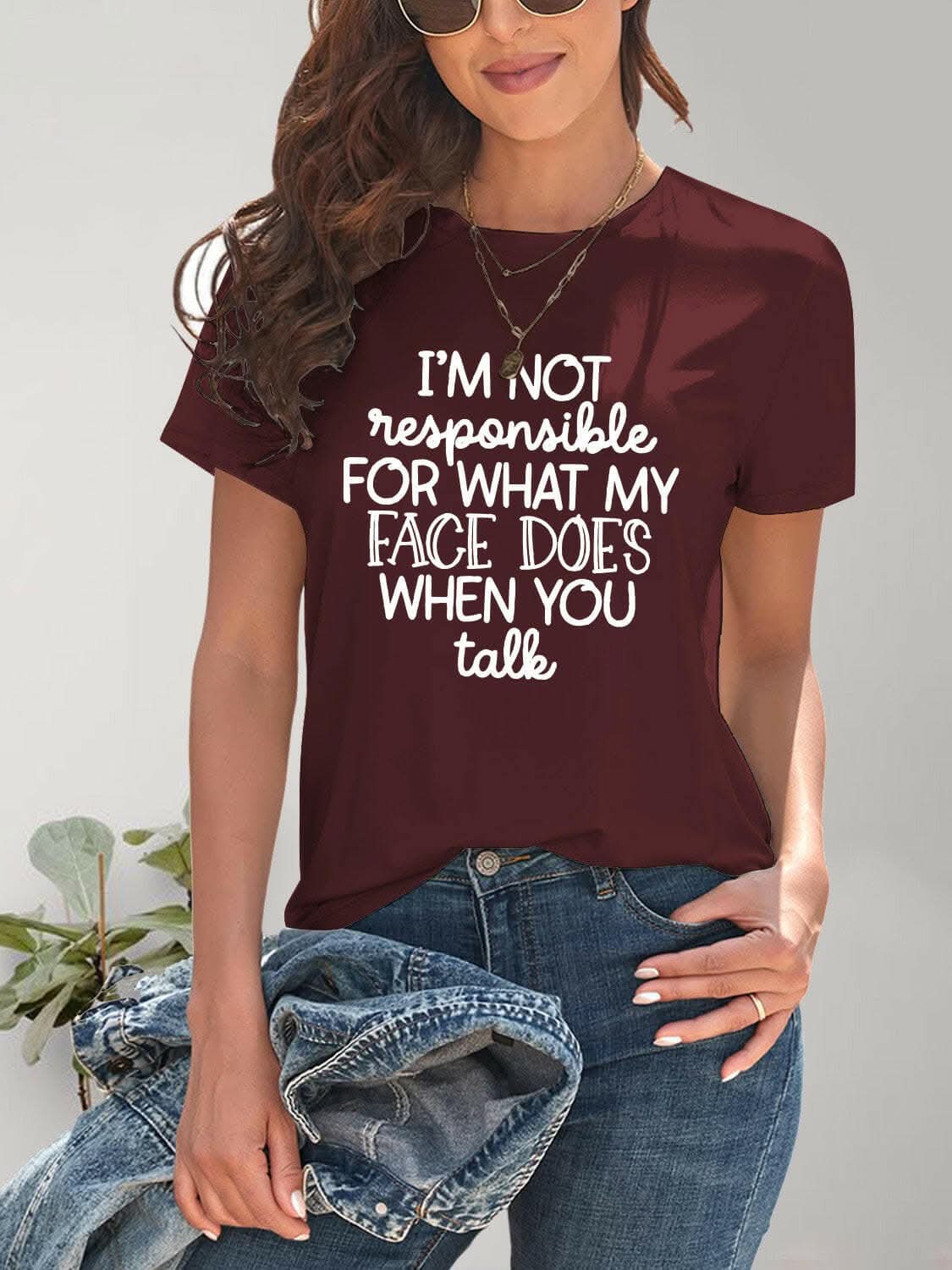 Stylish letter print tee - comfy fit - Love Salve 