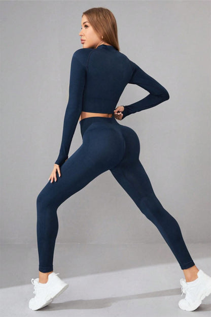 Stylish mock neck activewear set 