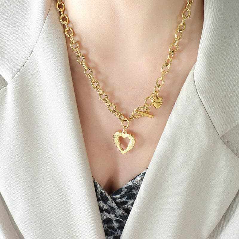 Stylish titanium heart pendant necklace - Love Salve 