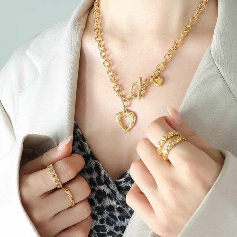 Stylish titanium heart pendant necklace - Love Salve 