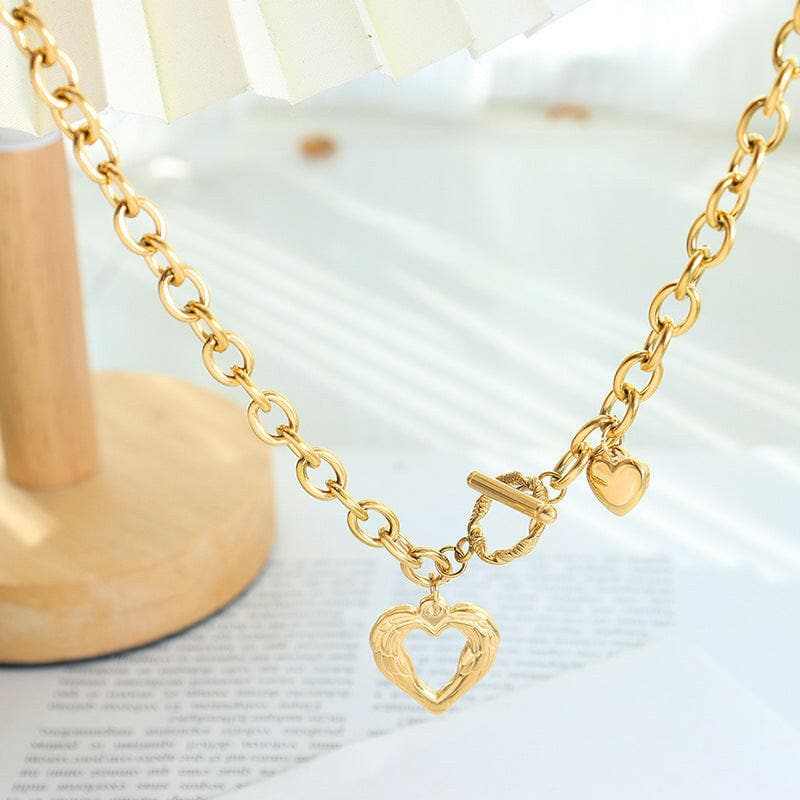 Stylish titanium heart pendant necklace - Love Salve 