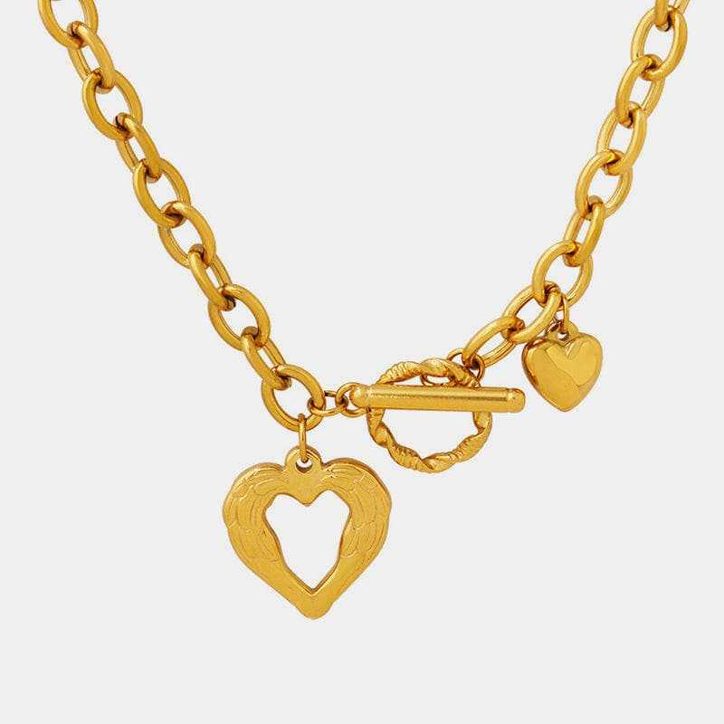 Stylish titanium heart pendant necklace - Love Salve 