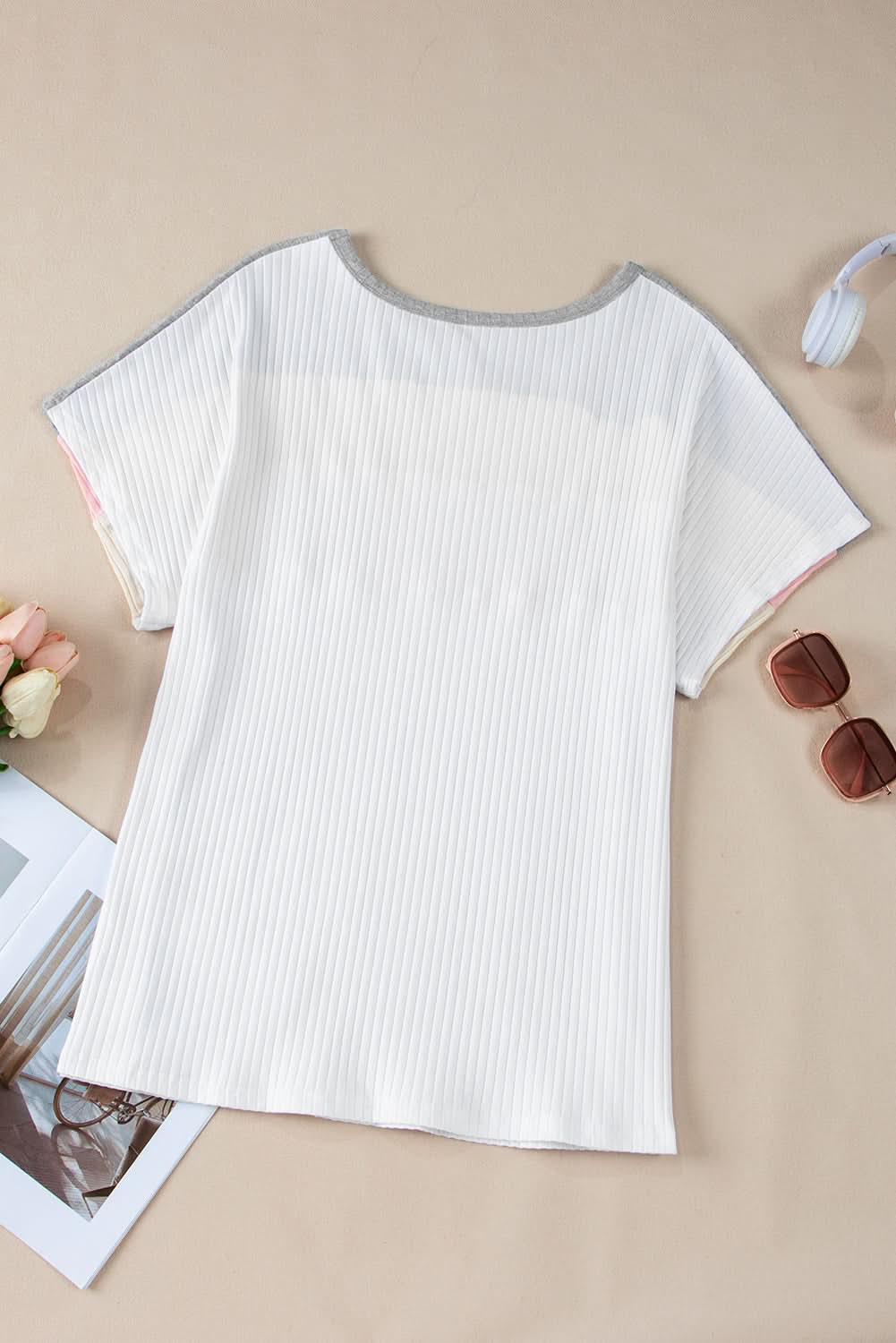 Stylish white batwing tee plus size - Love Salve 