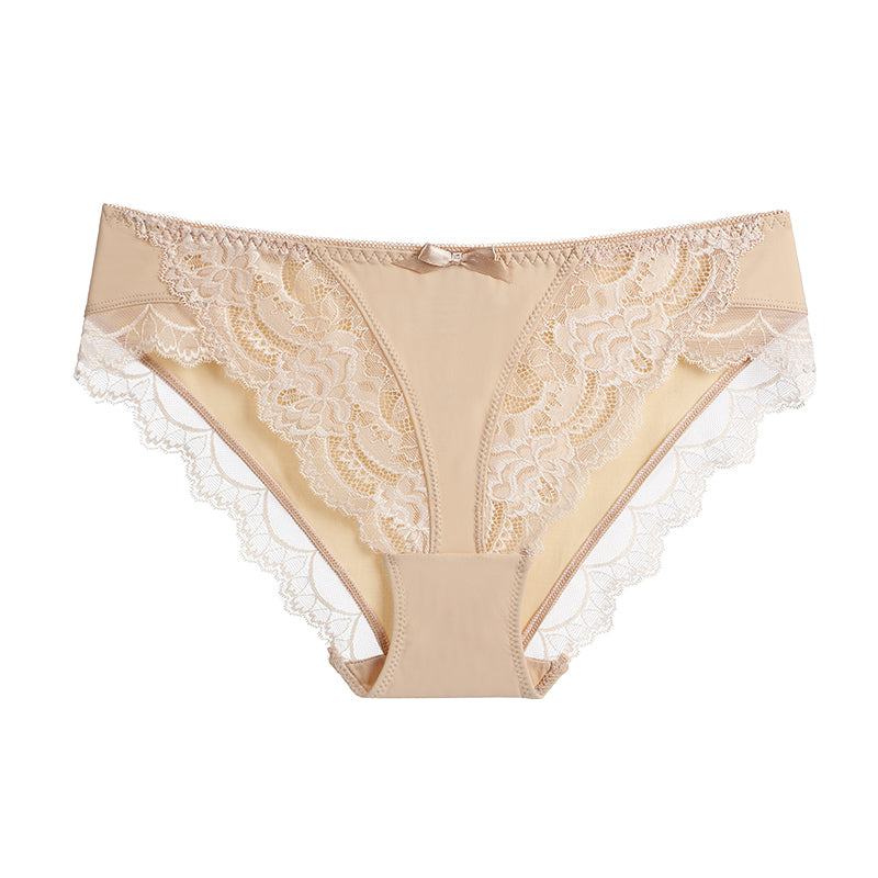 Luxe floral lace breathable briefs for women