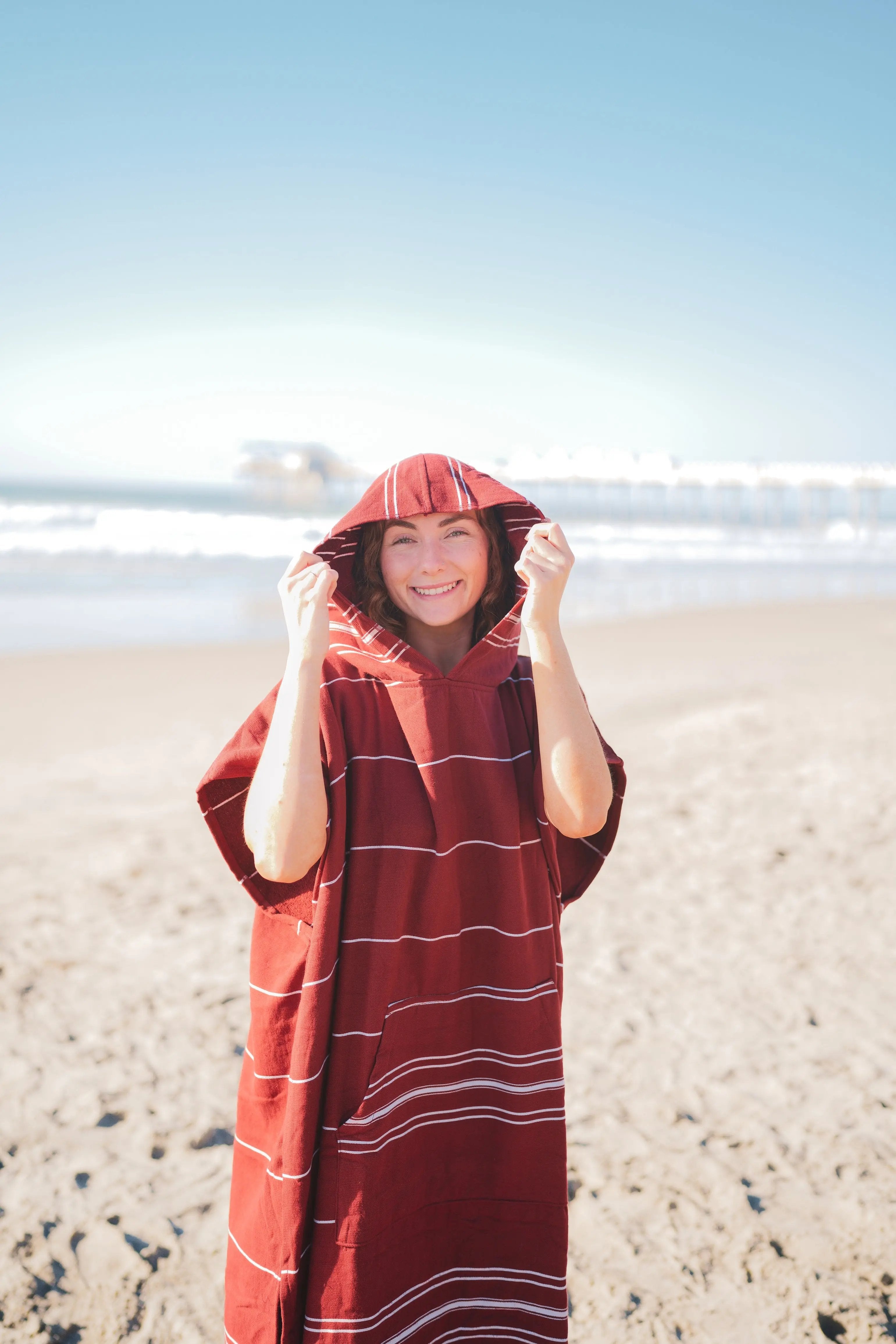Del Mar Terry Turkish Towel Surf Poncho Beach Cover Up Quick Dry Comfort - Love Salve 