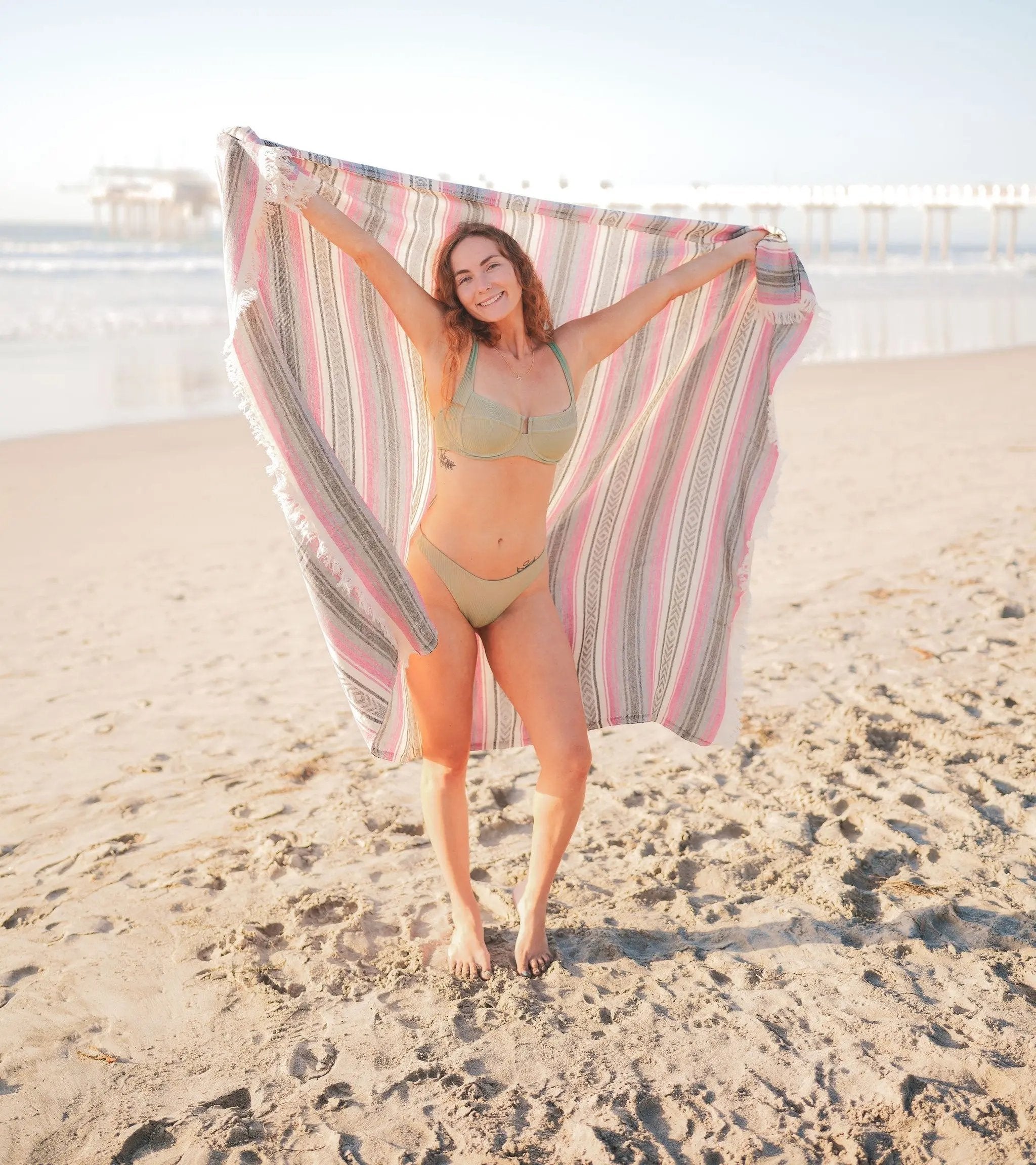 Mexican Turkish Cotton Throw Blanket for Home and Outdoor Use - Love Salve 