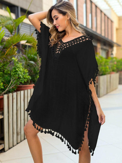 Tassel sheer beach cover-up - Love Salve 