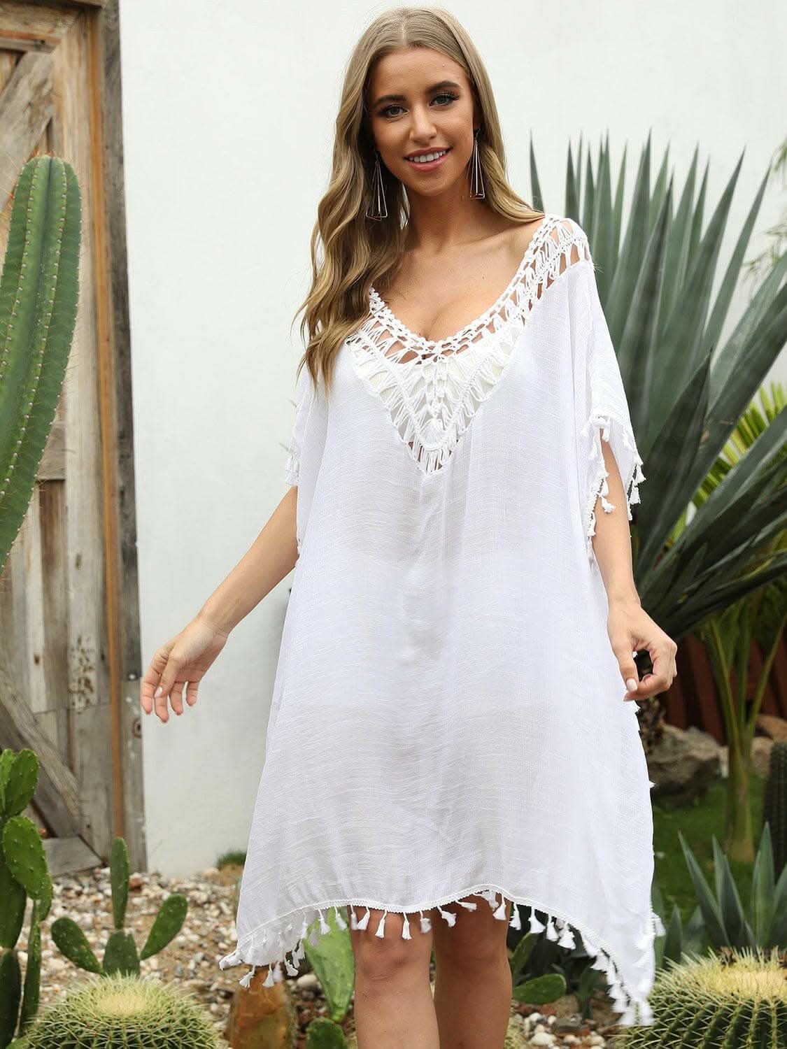 Tassel sheer beach cover-up - Love Salve 
