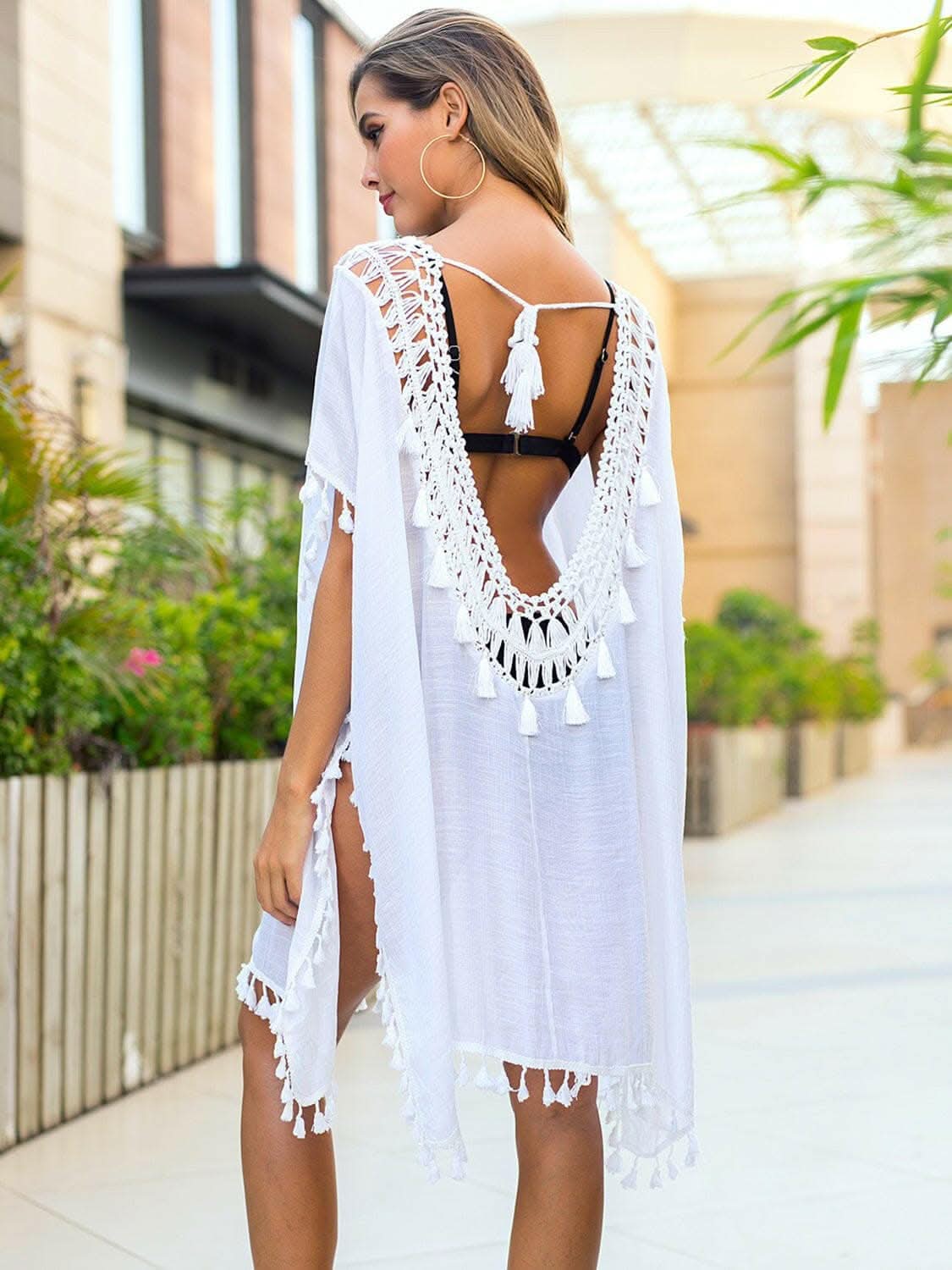Tassel sheer beach cover-up - Love Salve 